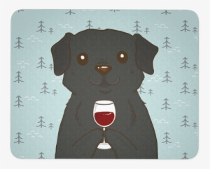 Black Labrador Retriever Drink Wine Mouse Pad, Lab - Dog