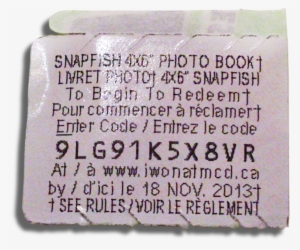 Snapfish-prize - Mcdonalds Monopoly Photo Book