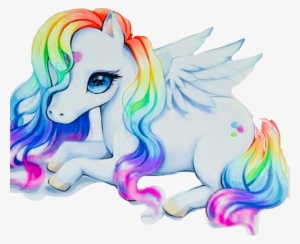 Unicorn Rainbow Anime Kawaii Chibi Freetoedit - Pegasus Cute Unicorn Drawings