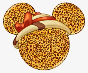 Minnie Mouse Ears With Crown Clipart - Minnie Mouse Animal Print Png