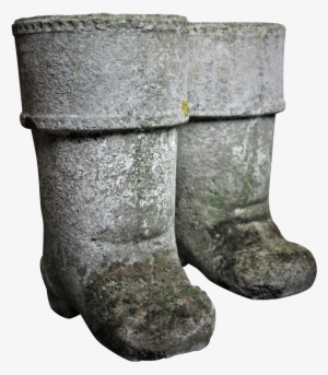 Pair Of Composite Boot Planters - Motorcycle Boot
