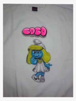 Airbrushed Smurfette Design Tshirt Or Hoodie Youth - Cartoon