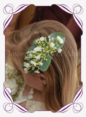 Silk Artificial White Wedding Hair Comb With Gum Foliage - Headpiece