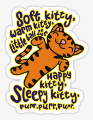 Soft Kitty Big Bang Theory T Shirt Sticker - Transparent Big Bang Theory
