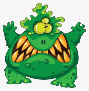 When Little Green Monsters Come Out To Play - Scary Monster Clip Art