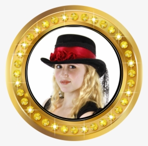 Gothic Rose Top Hat - Transparent Background Gold Banner Png