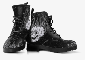 Skull Obsession White Flaming Skull - Sun & Moon Boots