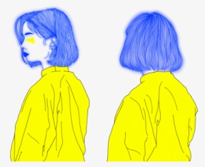Drawing - Transparent Tumblr Blue And Yellow