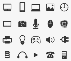 Black Icons Pc, Game, Phone, Photo, Mobile Vector - Pc Icons
