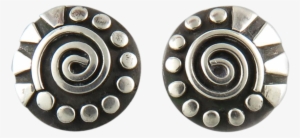 Sterling Silver Abstract Button Style Earrings - Earrings