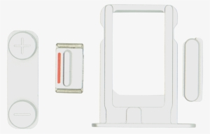 Iphone 5s White/silver Case Button Set And Sim Card - Iphone