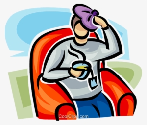 Man With An Ice Pack On His Head Royalty Free Vector