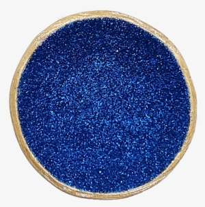 Blue Glitter Trinket Dish With Gold Rim - Blue