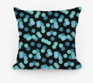 Blue Glitter Bokeh Pattern Pillow