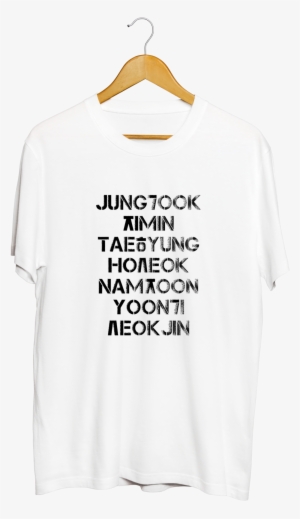 Bts Black Korean Typography White T-shirt - Korean Language