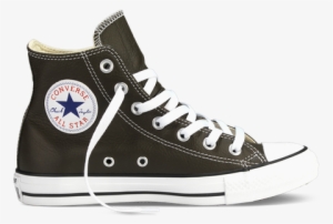 Chuck Taylor Leather - Charcoal Converse Hi Tops