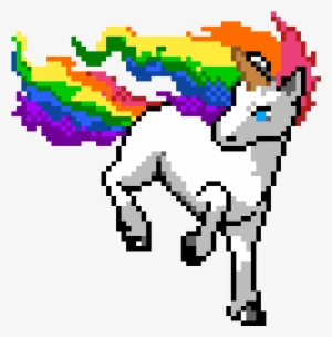 Rainbow Rapidash - Free Pixel Art