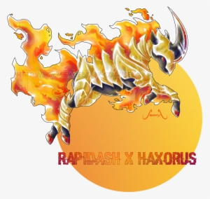 Rapidash X Haxorus A Remake Of A Sprite A Fan Sent - Rapidash Haxorus