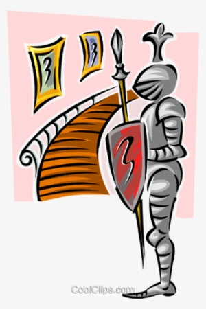 Castle/suit Of Armor Royalty Free Vector Clip Art Illustration - Medieval Times Knights
