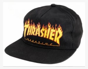 Thrasher Flame Snapback Cap - Black