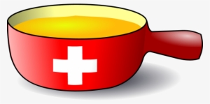 Cooking Pan With A Swiss Flag On Its Side Vector Clip - Fondue Clipart