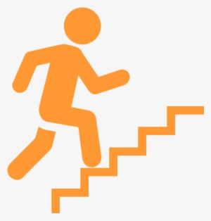 A Person Walking Up Steps Icon - Walking Up Steps Icon