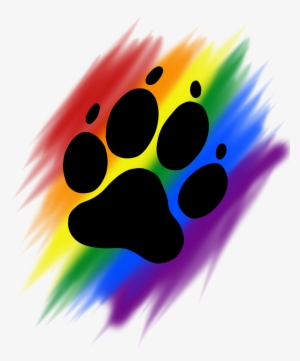Rainbow Brush Paw Print