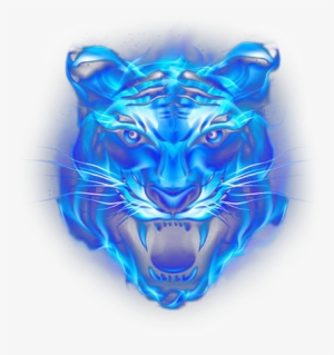 Lion Blue Fire Water Metallic Neon Light - Fire Lion Light Png