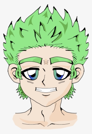 Clipart Anime Boy - Boy Face Anime Green