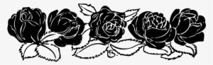 Black, Decorations, Corner, Outline, White, Border - Black Roses Border Png