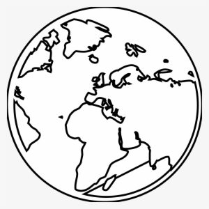 Earth Black And White Outline - Transparent Earth White Png