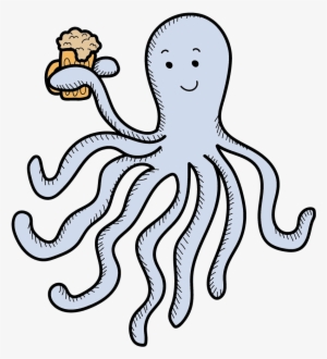 Simple Png Of The Octopus Enjoying A Beer Pulled From - Beer