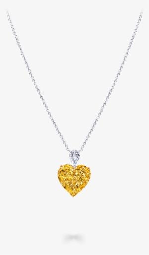 A Classic Graff Necklace Featuring A Heart Shape Yellow - Locket