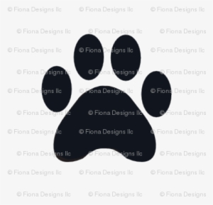 Dog Paw Black And White Silhouette - Foot Print Of Tiger