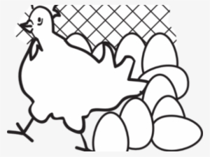 Drawn Chick Egg Png - Black And White Chickens With Eggs