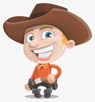 Vector Cowboy Character - Cowboy Cap Cartoon Character