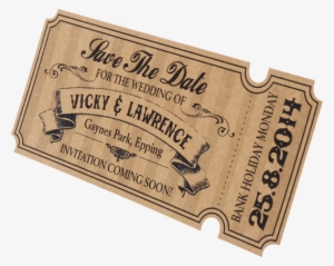 Rustique Chic Save The Date Ticket - Save The Date Ticket Style