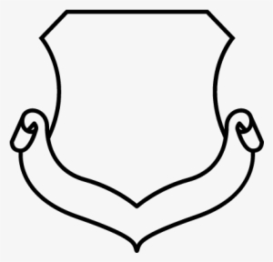 Shield White Shape With A Ribbon Vector - Forma De Un Escudo
