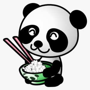 Panda Eating Rice Svg Clip Arts 600 X 598 Px