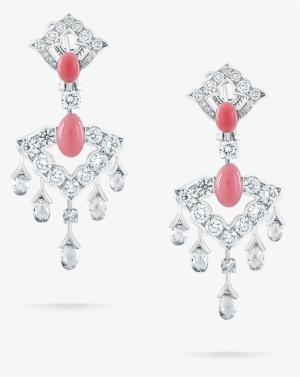 Pink Pearl And Diamond Earrings - Earrings