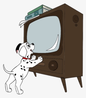 Dalmatian Puppies Clip Art - Disney Cartoon Watching Tv