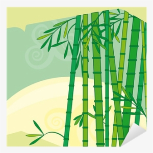Cartoons Bamboo Trees Sunrise, Vector Sticker • Pixers® - Arboles De Bambu Animados