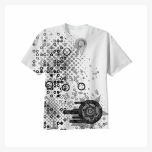 Crazy Grunge Halftone Circles And Dots All Over Print