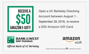 Bank Of The West $50 Amazon Gift Card Offer - Uk Test Asin Electronics 2 Restricted To Eu Sme