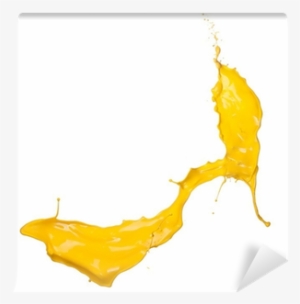 Isolated Shot Of Yellow Paint Splash On White Background - Painting
