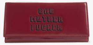 Pink Womens Embroidered Bad Mother Fucker Leather Wallet - Wallet