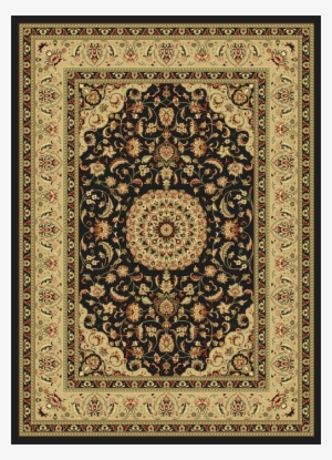 Oriental Area Rug Black Isfahan Carpet Medallion Vines - Carpet