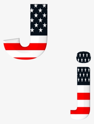 American Flag On The Letters J - ลาย ธง Usa Letter