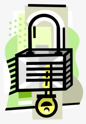 Vector Illustration Of Padlock Lock Mechanical Security
