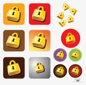 This Templates Is Golden Vector About Lock, Padlock, - Free Vector Lock